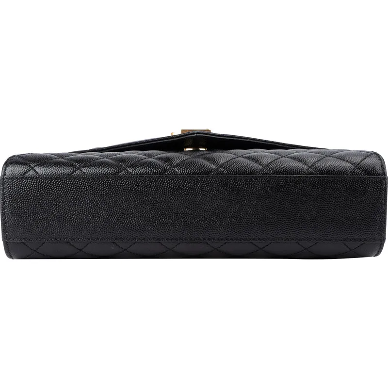 Saint Laurent Grain De Poudre Embossed Leather Envelope Crossbody Bag