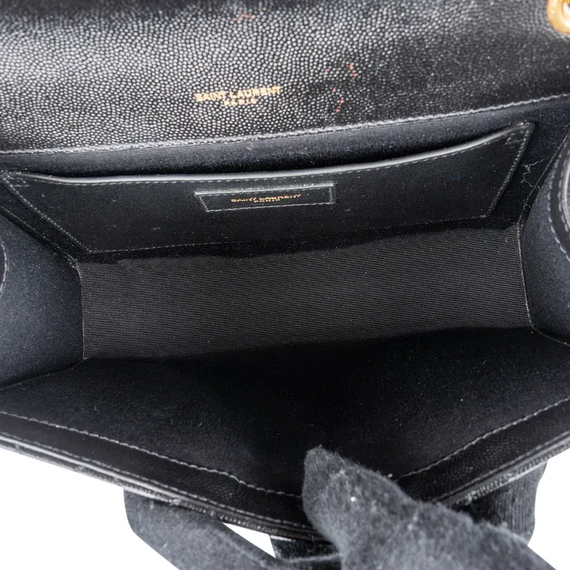 Saint Laurent Grain De Poudre Embossed Leather Envelope Crossbody Bag