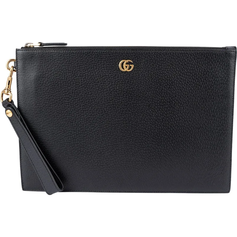 Gucci Monogram Leather GG Marmont Clutch