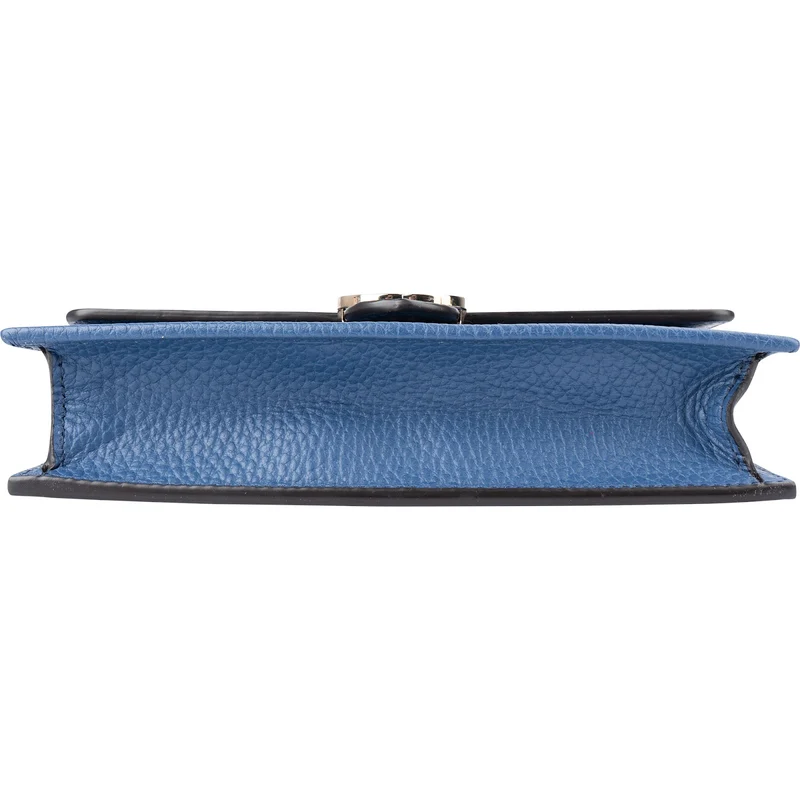 Gucci Pebbled Leather Interlocking GG Wallet On Chain Crossbody Bag