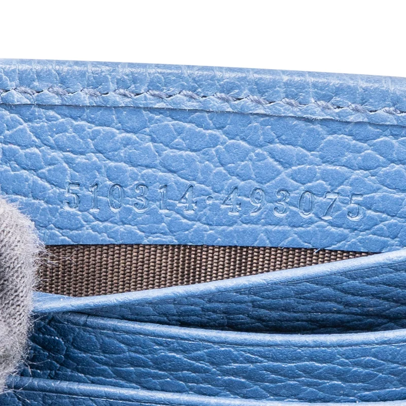 Gucci Pebbled Leather Interlocking GG Wallet On Chain Crossbody Bag