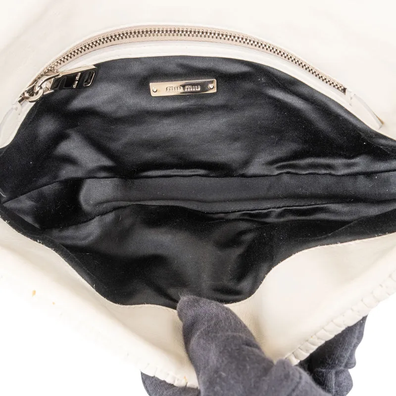Miu Miu Matelassé Nappa Leather Crystal Embellished Shoulder Bag