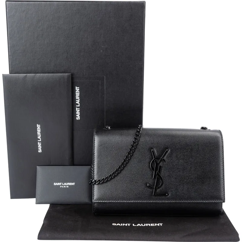 Saint Laurent Grain De Poudre Leather Kate Chain Crossbody Bag