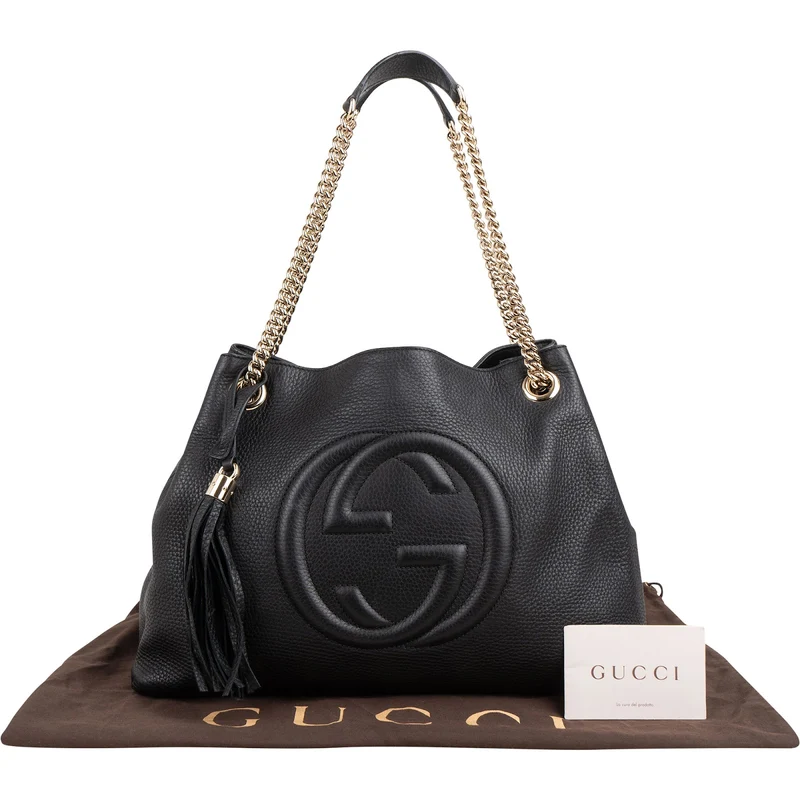 Gucci Pebbled Leather Soho Chain Shoulder Bag