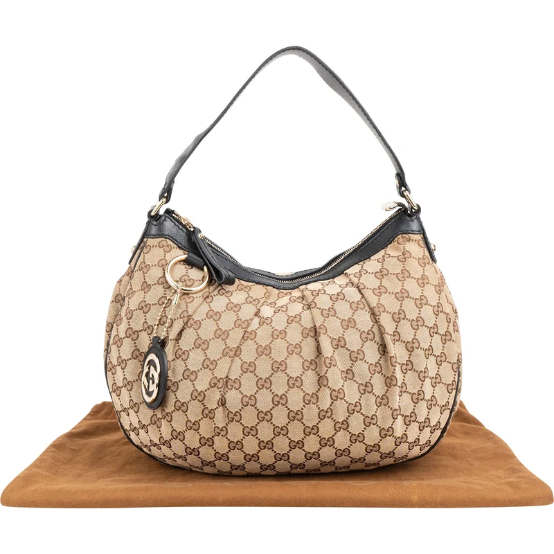 Gucci Monogram GG Canvas Sukey Hobo Shoulder Bag