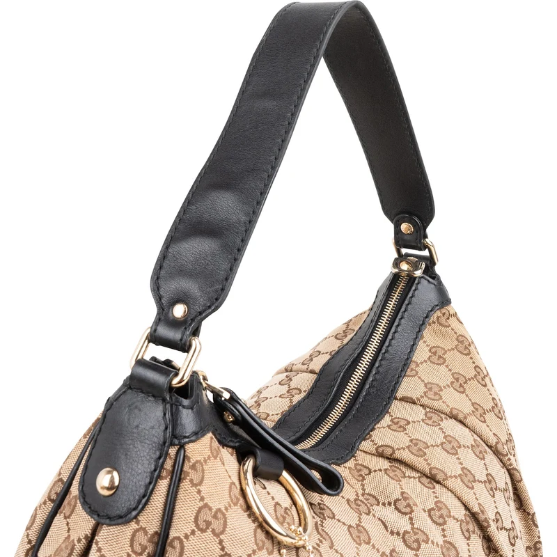Gucci Monogram GG Canvas Sukey Hobo Shoulder Bag