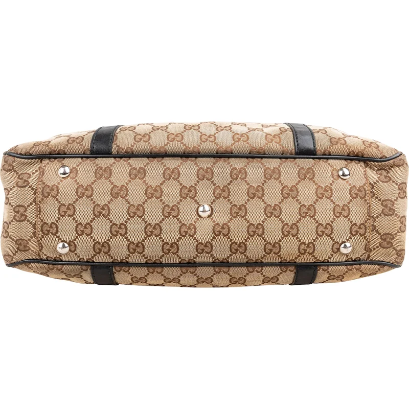 Gucci Monogram Canvas Twin GG Shoulder Bag