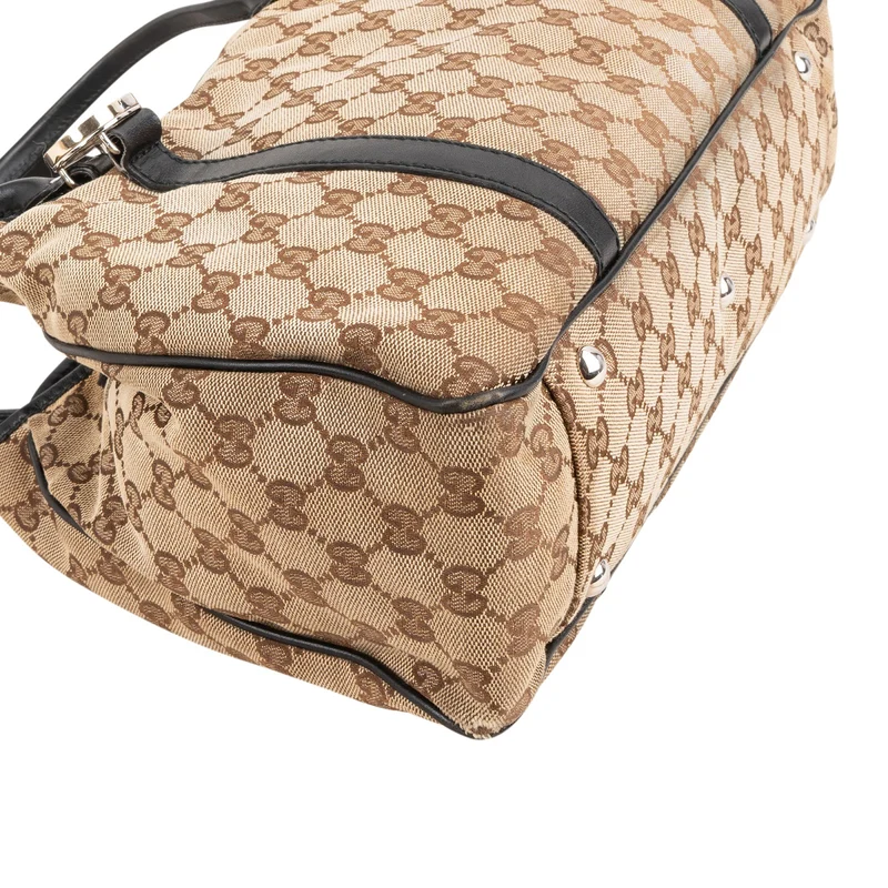 Gucci Monogram Canvas Twin GG Shoulder Bag