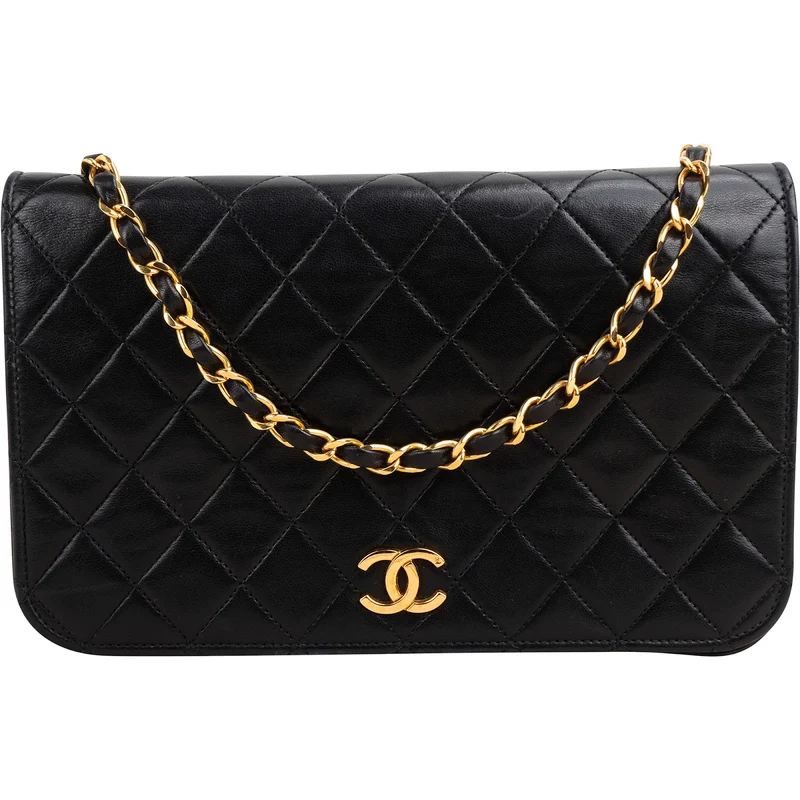 Chanel Quilted Lambskin 24K Gold Single Flap Shoulder Bag