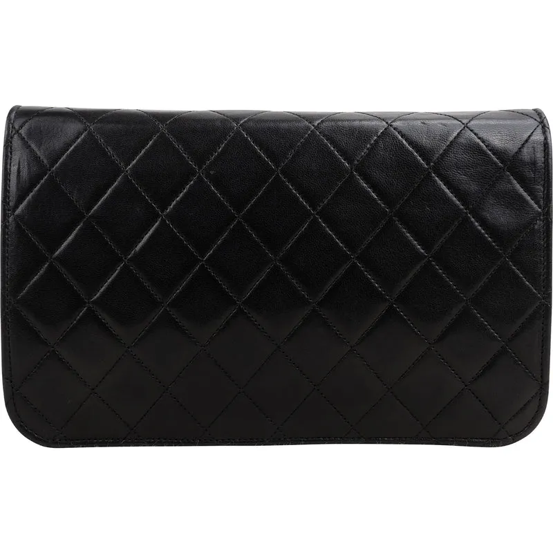 Chanel Quilted Lambskin 24K Gold Single Flap Shoulder Bag