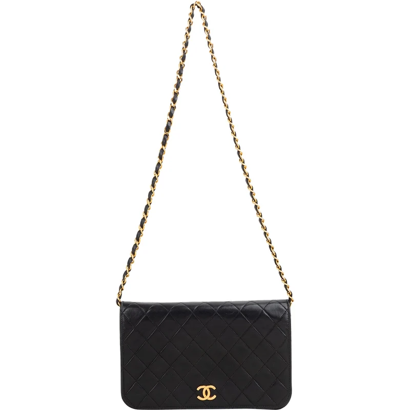 Chanel Quilted Lambskin 24K Gold Single Flap Shoulder Bag