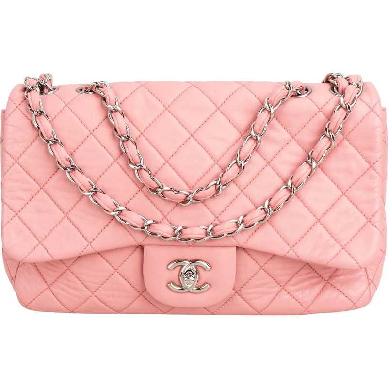 Chanel Quilted Soft Lambskin Palladium Jumbo Single Flap Crossbody Bag