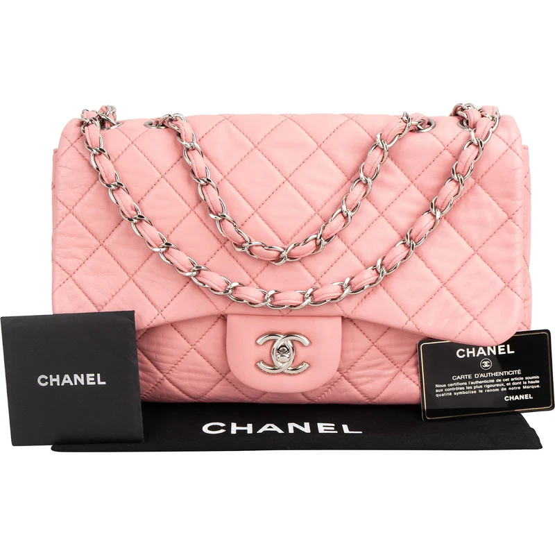 Chanel Quilted Soft Lambskin Palladium Jumbo Single Flap Crossbody Bag