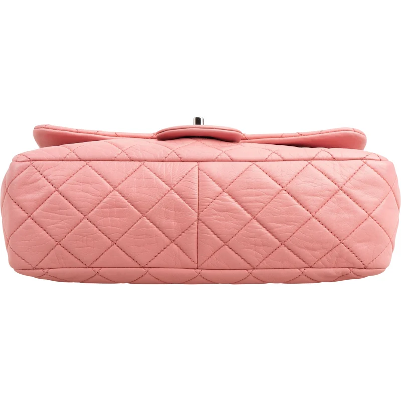 Chanel Quilted Soft Lambskin Palladium Jumbo Single Flap Crossbody Bag
