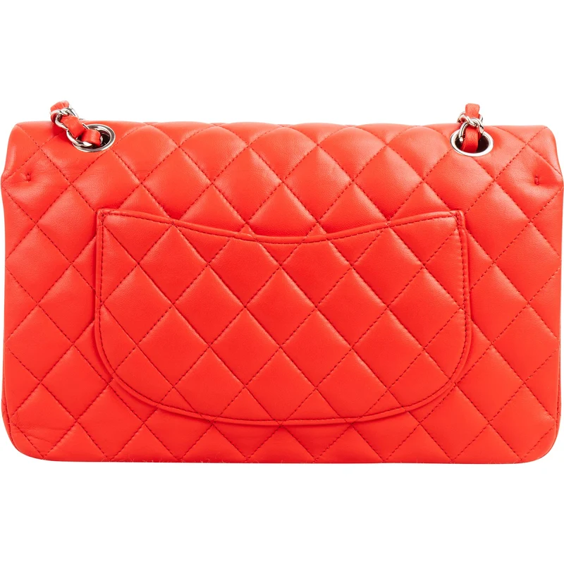Chanel Quilted Lambskin Palladium Medium Double Flap Shoulder Bag