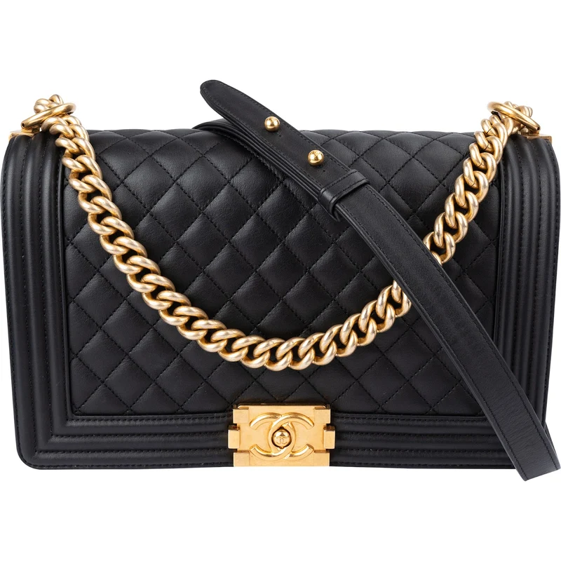 Chanel Quilted Lambskin New Medium Boy Single Flap Crossbody Bag