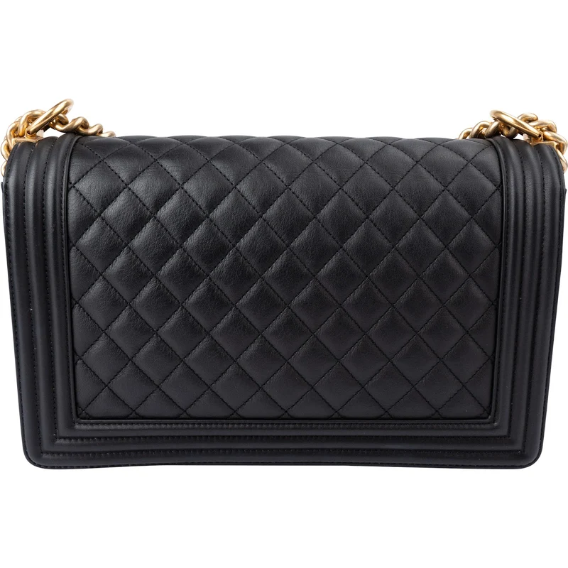 Chanel Quilted Lambskin New Medium Boy Single Flap Crossbody Bag