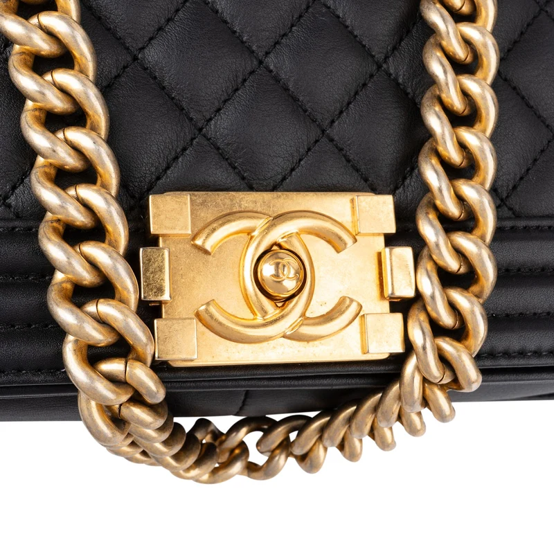 Chanel Quilted Lambskin New Medium Boy Single Flap Crossbody Bag
