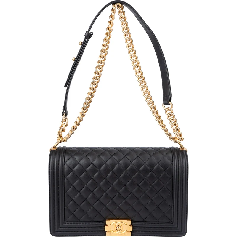 Chanel Quilted Lambskin New Medium Boy Single Flap Crossbody Bag