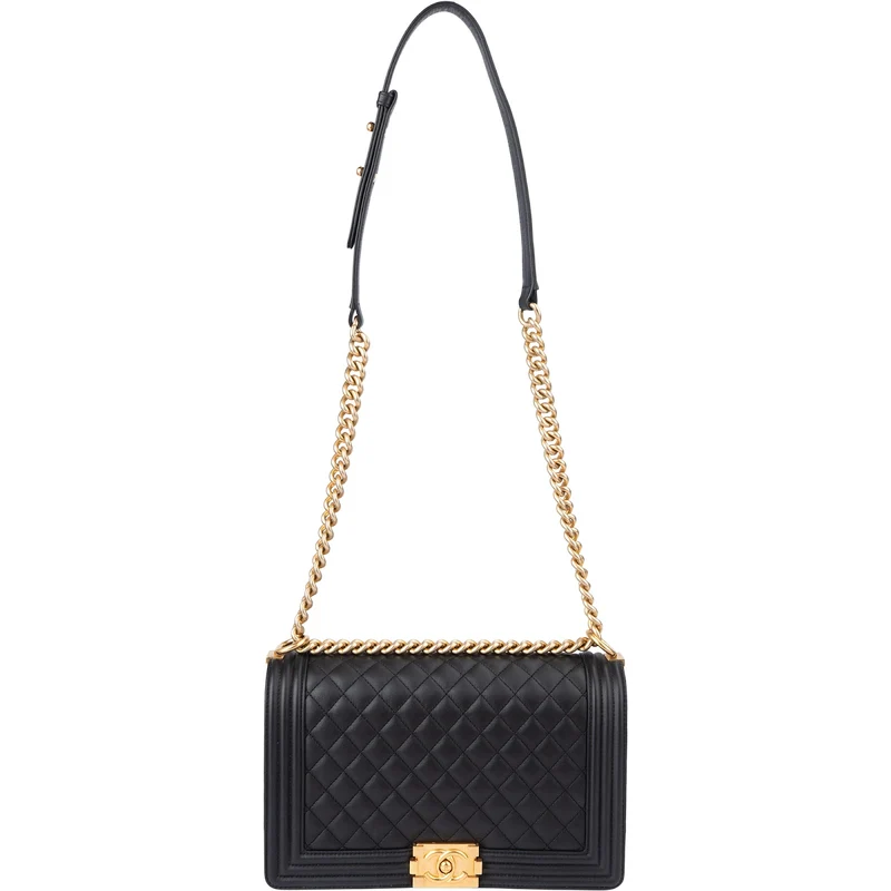 Chanel Quilted Lambskin New Medium Boy Single Flap Crossbody Bag