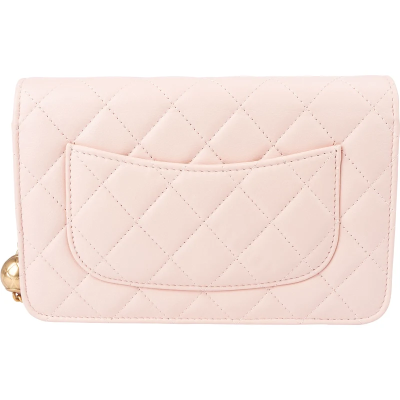 Chanel Quilted Lambskin Adjustable Ball Wallet On Chain Crossbody Bag