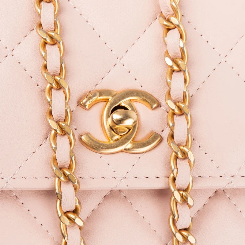Chanel Quilted Lambskin Adjustable Ball Wallet On Chain Crossbody Bag