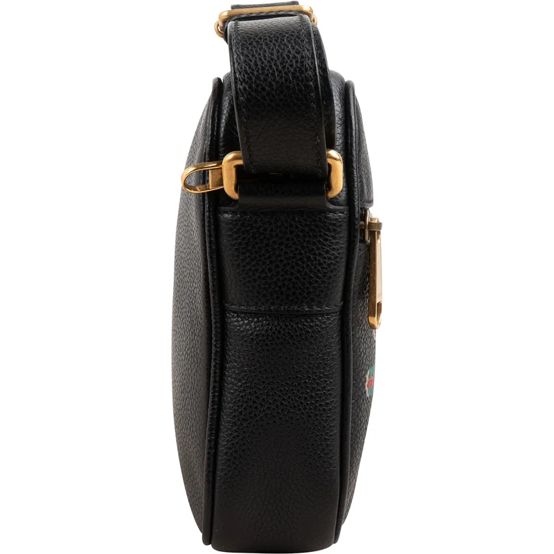 Gucci Pebbled Leather Vintage Emblem Small Crossbody Bag
