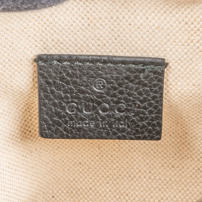 Gucci Pebbled Leather Vintage Emblem Small Crossbody Bag