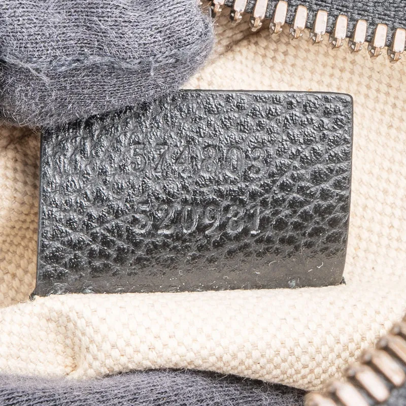 Gucci Pebbled Leather Vintage Emblem Small Crossbody Bag