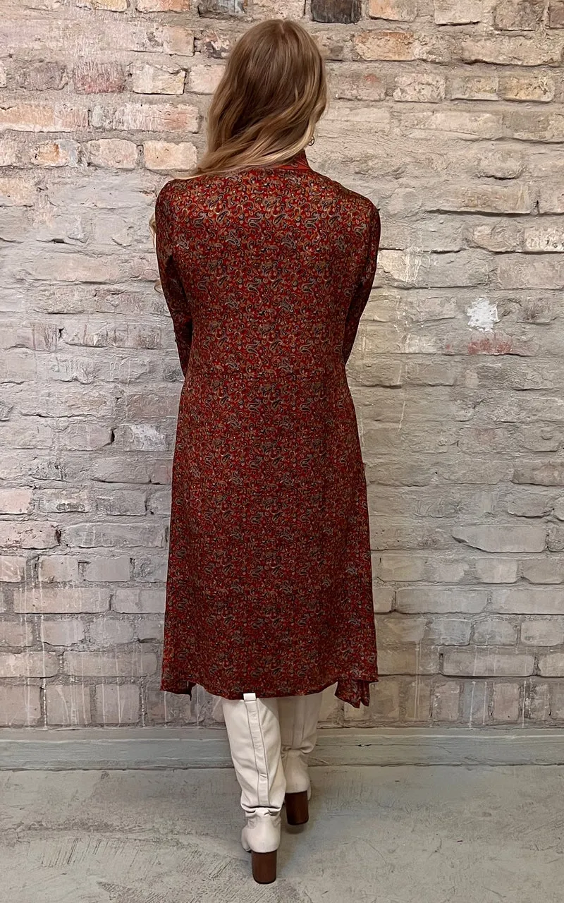 Vintage 70s Indian Silk Caftan Dress