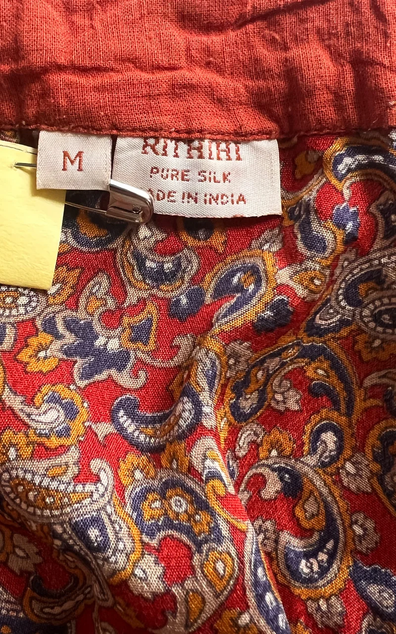 Vintage 70s Indian Silk Caftan Dress
