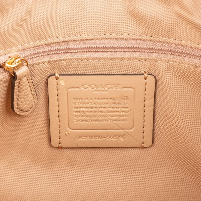 Coach Pebbled Leather Teri Hobo Crossbody Shoulder Bag