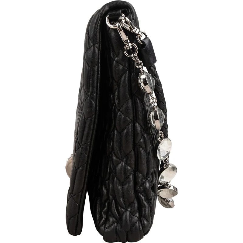 Miu Miu Matelassé Nappa Leather Crystal Shoulder Bag