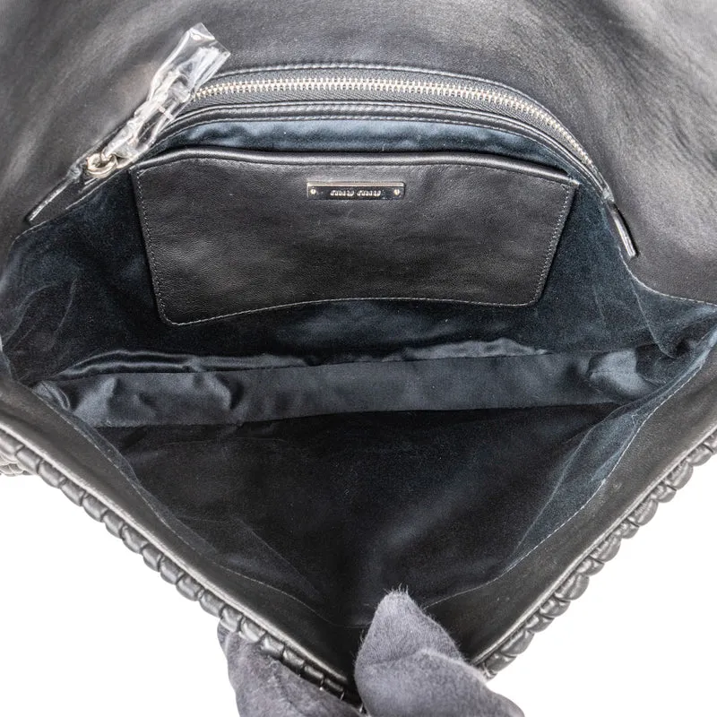 Miu Miu Matelassé Nappa Leather Crystal Shoulder Bag