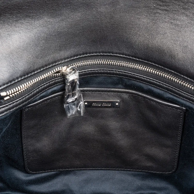 Miu Miu Matelassé Nappa Leather Crystal Shoulder Bag