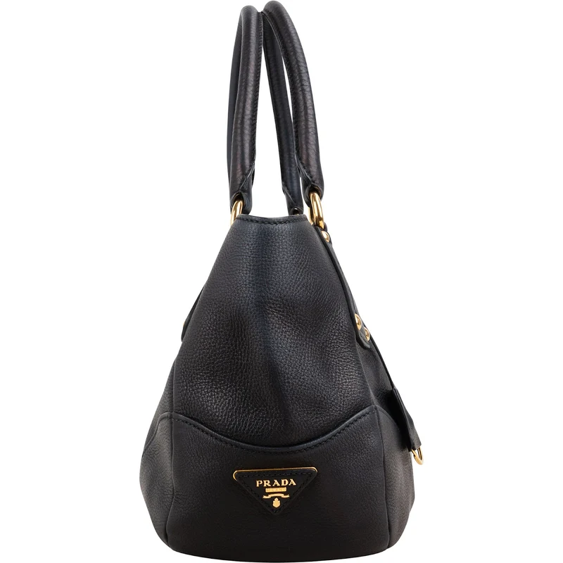Prada Vitello Daino Push Lock Satchel Handbag
