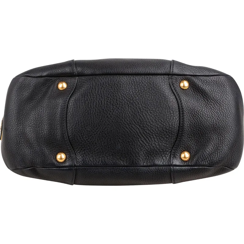 Prada Vitello Daino Push Lock Satchel Handbag