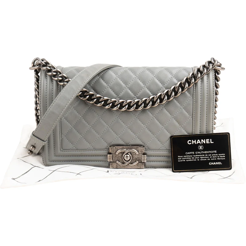 Chanel Quilted Lambskin Medium Boy Single Flap Crossbody Bag