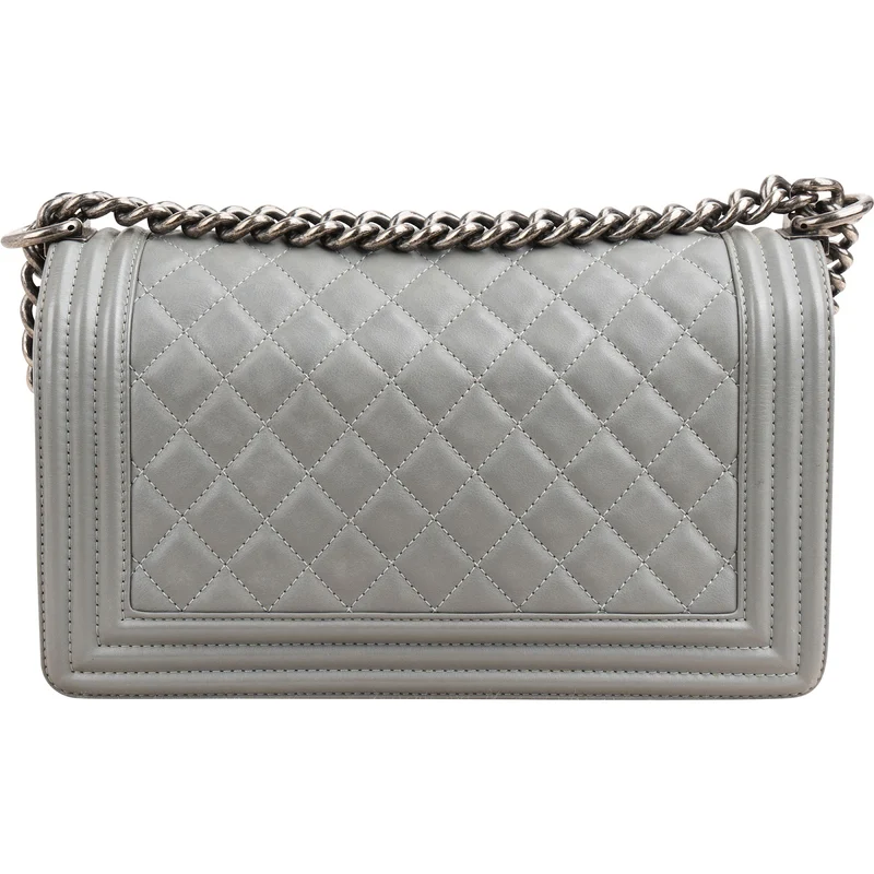 Chanel Quilted Lambskin Medium Boy Single Flap Crossbody Bag