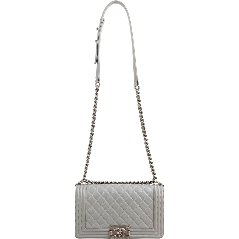 Chanel Quilted Lambskin Medium Boy Single Flap Crossbody Bag