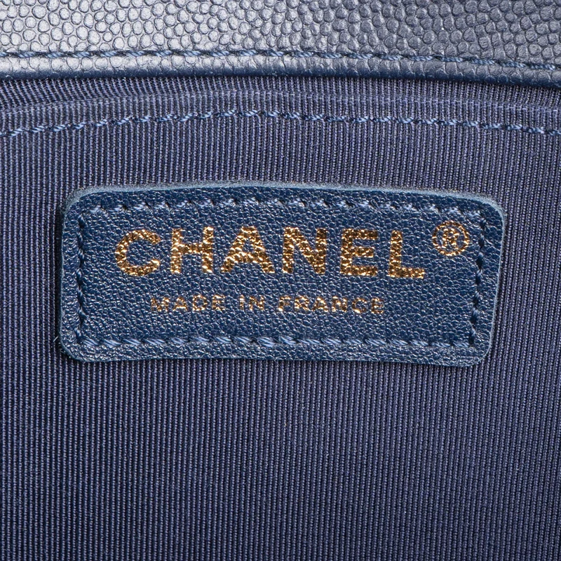 Chanel Quilted Caviar Leather Medium Boy Single Flap Crossbody Bag