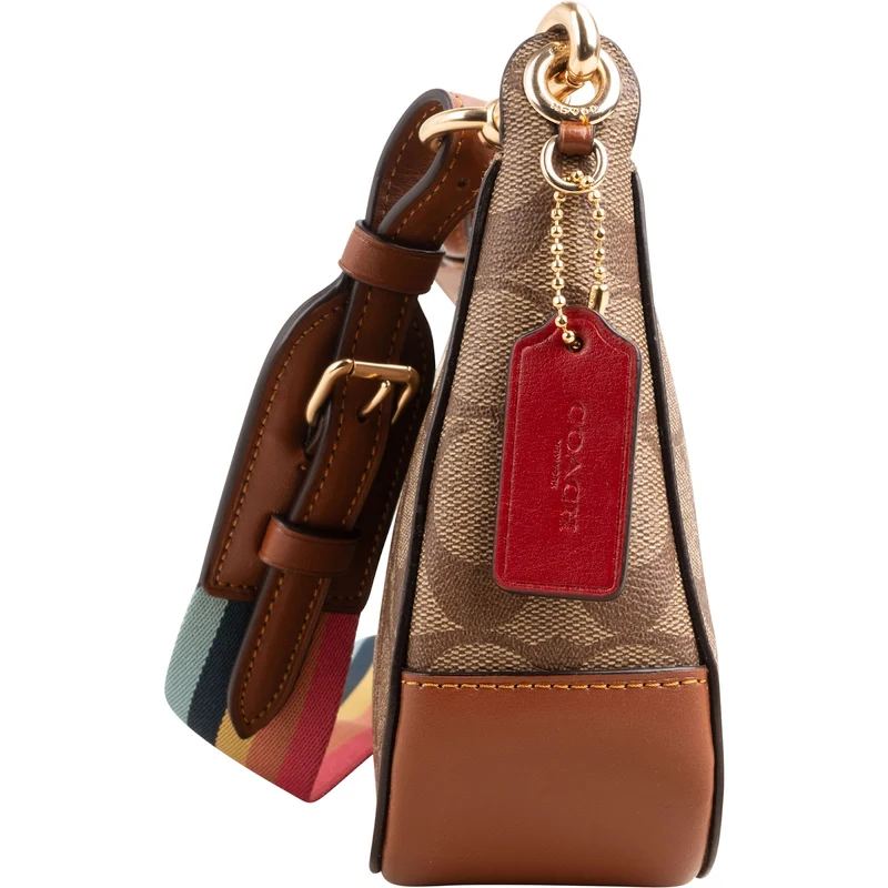 Coach Monogram Demi in Signature Canvas Radial Rainbow Crossbody Bag