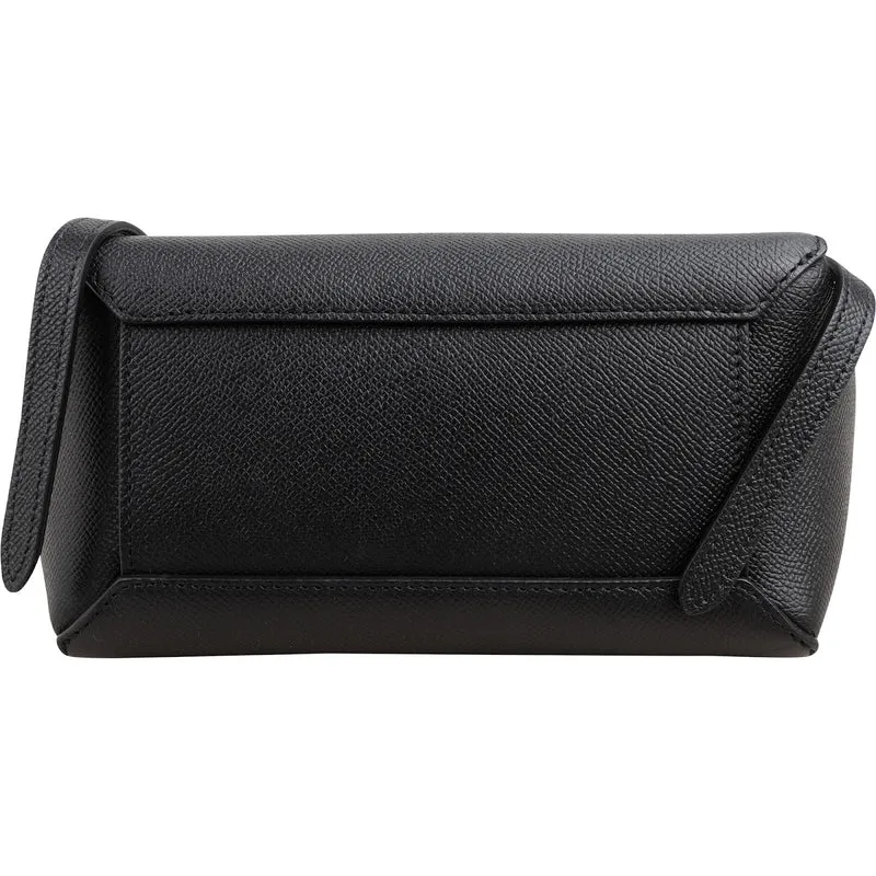 Celine Black Leather Grained Calfskin Belt Handbag