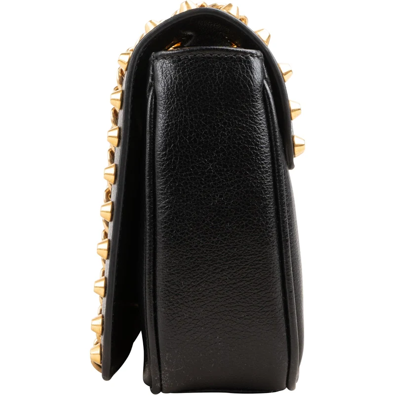 Prada Vitello Daino Studded Flap Crossbody Bag