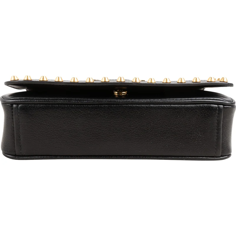 Prada Vitello Daino Studded Flap Crossbody Bag