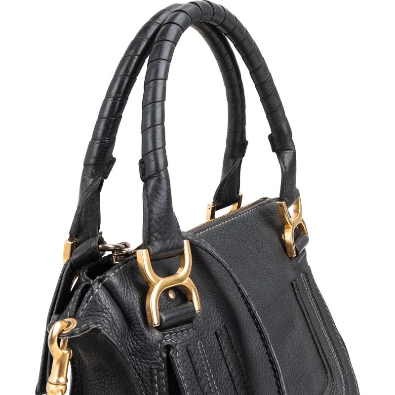 Chloé Grained Calfskin Marcie Small Satchel Handbag