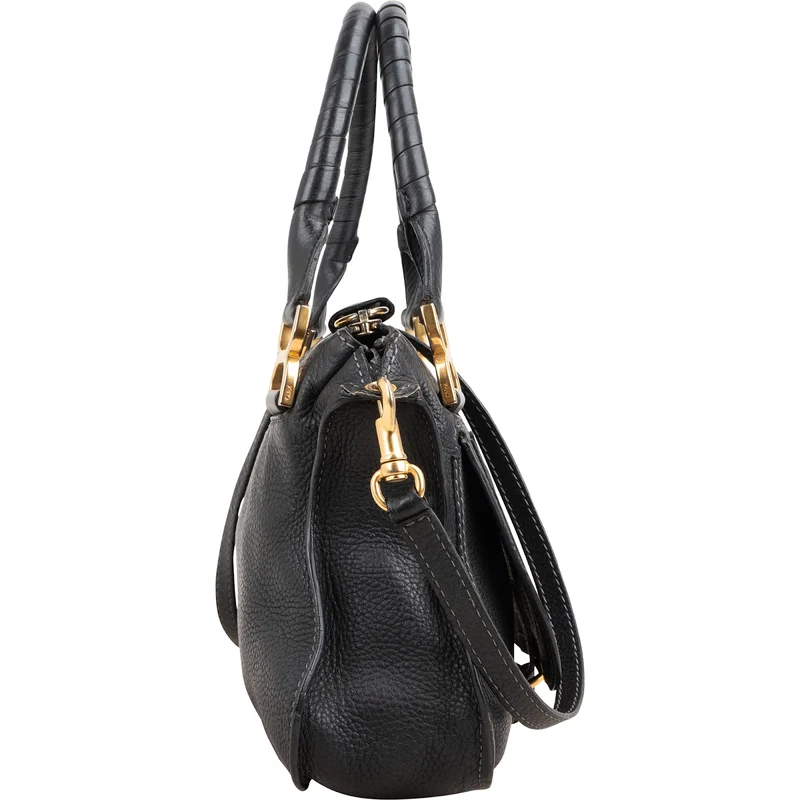 Chloé Grained Calfskin Marcie Small Satchel Handbag