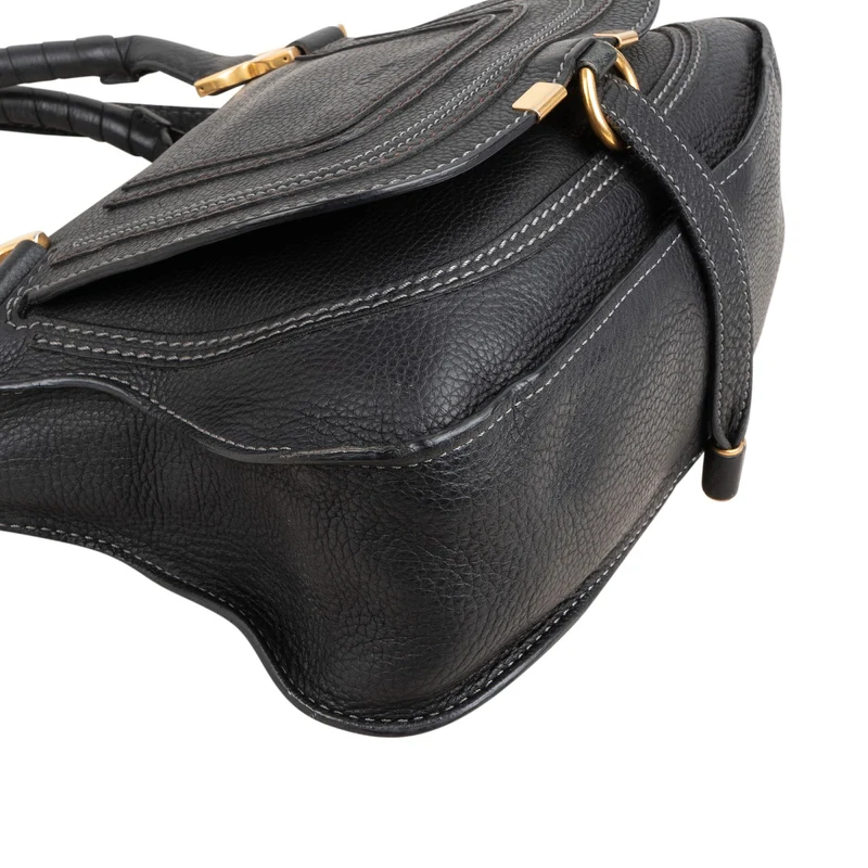 Chloé Grained Calfskin Marcie Small Satchel Handbag