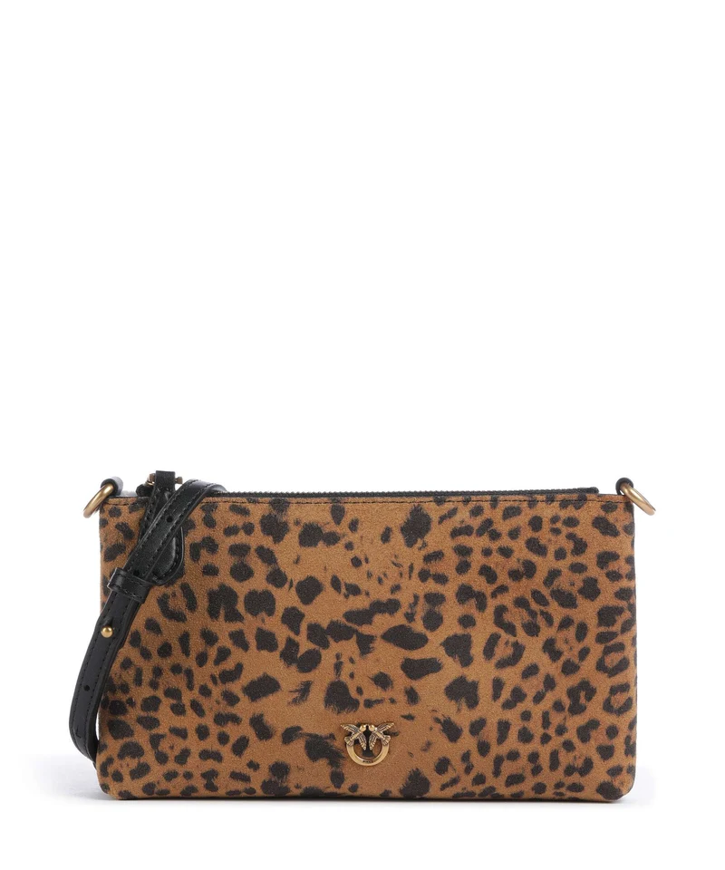 Pinko Flat Horizontal Mini Umhängetasche maculato/marrone/antique gold