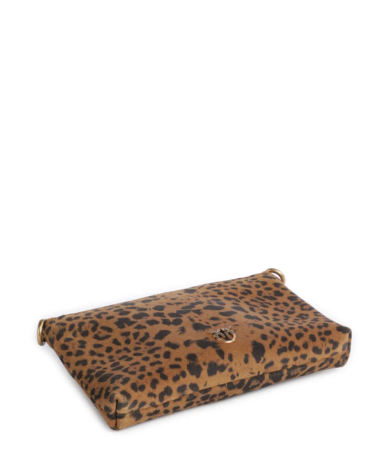 Pinko Flat Horizontal Mini Umhängetasche maculato/marrone/antique gold